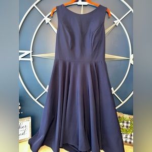 Elegant Navy Blue Sleeveless Dress